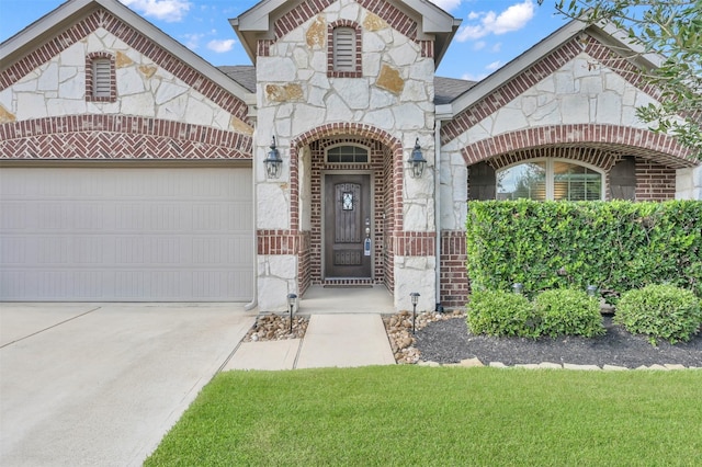 view of front of home with a garage