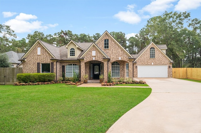 view of front of property with a front lawn