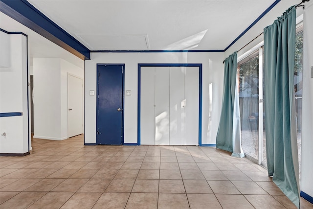 interior space featuring ornamental molding