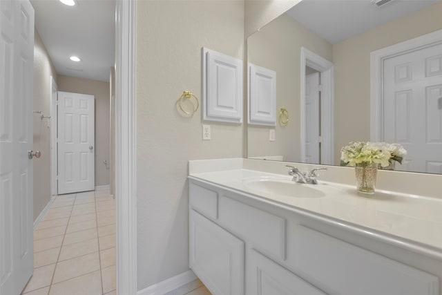 bathroom featuring vanity and tile patterned floors