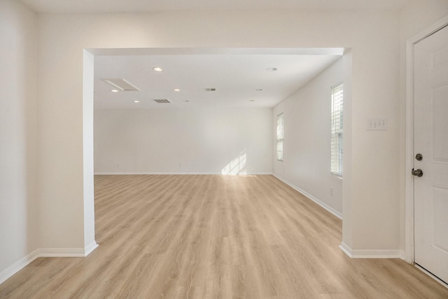 empty room featuring light wood-type flooring