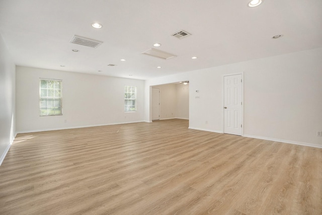 empty room with light wood-type flooring