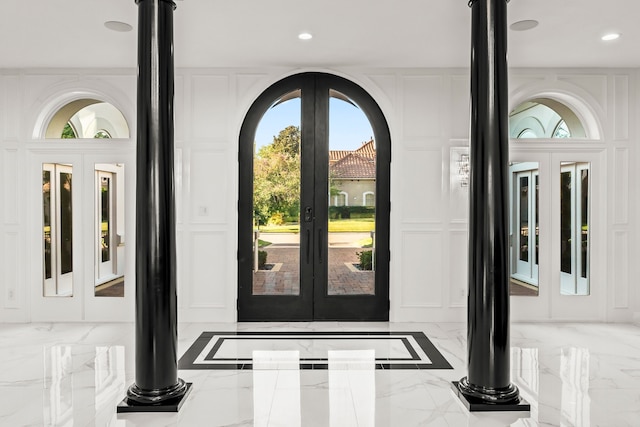 interior space with french doors