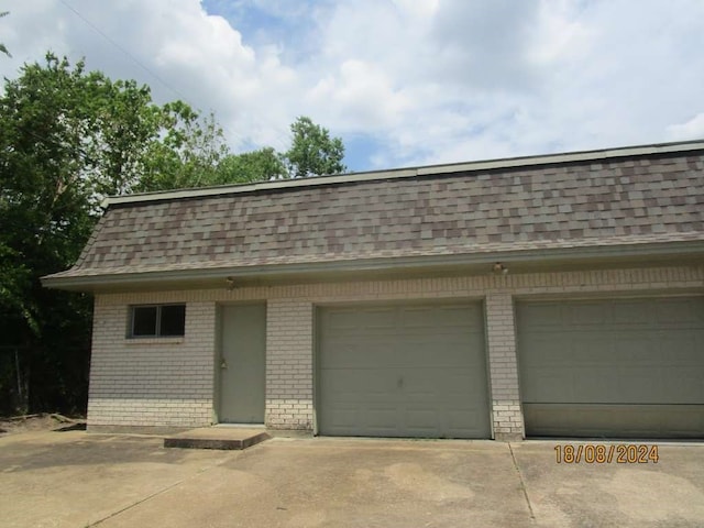 view of garage