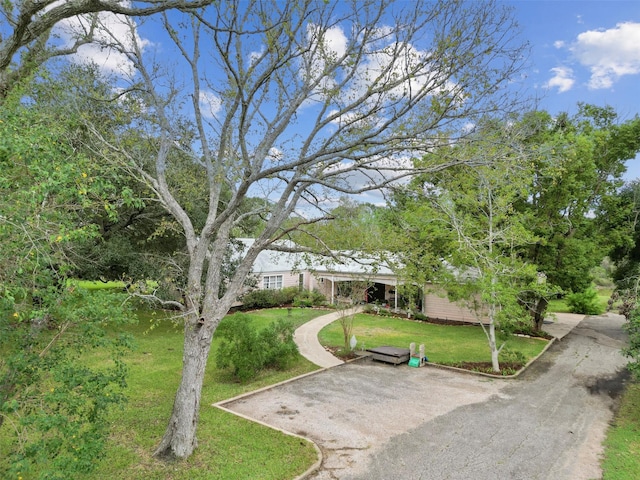 view of home's community featuring a lawn