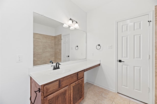 bathroom featuring vanity and tile patterned floors