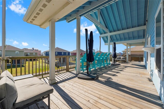 2423 Sandpiper, Crystal Beach, TX 77650 - deck with a residential view and a yard
