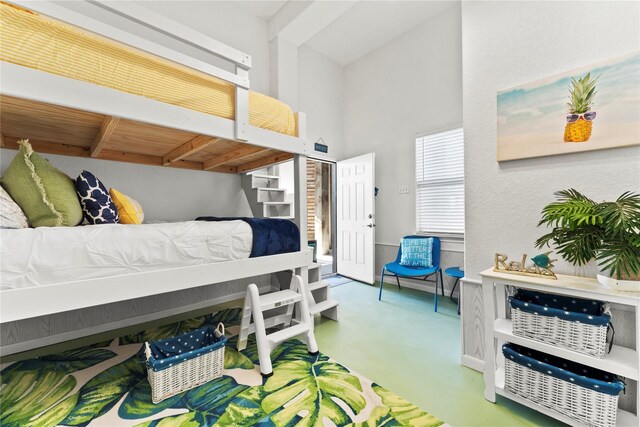 2423 Sandpiper, Crystal Beach, TX 77650 - bedroom with high vaulted ceiling