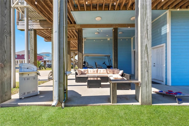 2423 Sandpiper, Crystal Beach, TX 77650 - view of patio with outdoor lounge area and grilling area