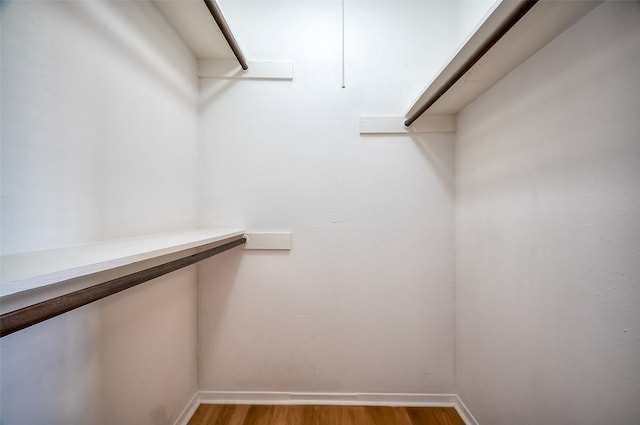 walk in closet with light wood-type flooring