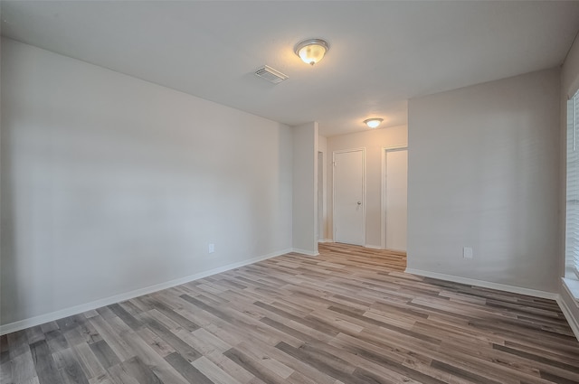 empty room featuring light wood-type flooring