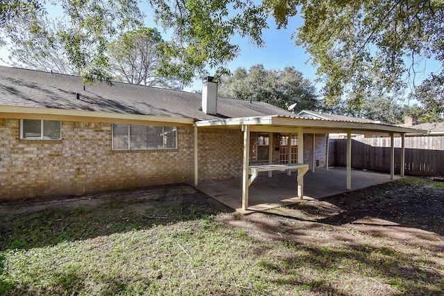 rear view of property with a patio area