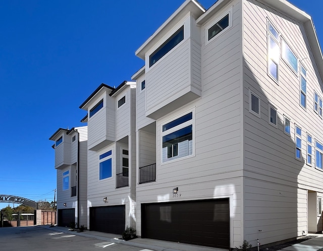 view of property with a garage