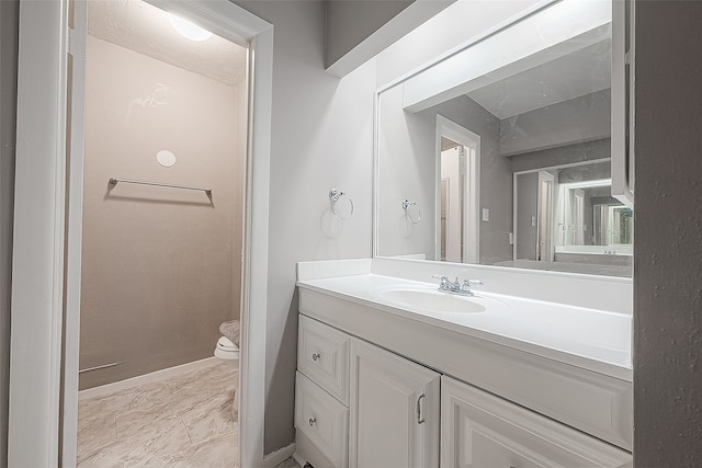 bathroom with toilet and vanity