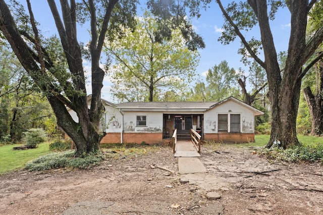 view of single story home