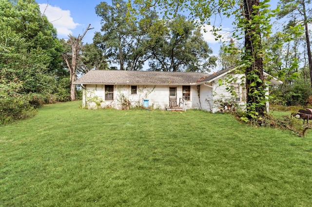 back of house featuring a yard