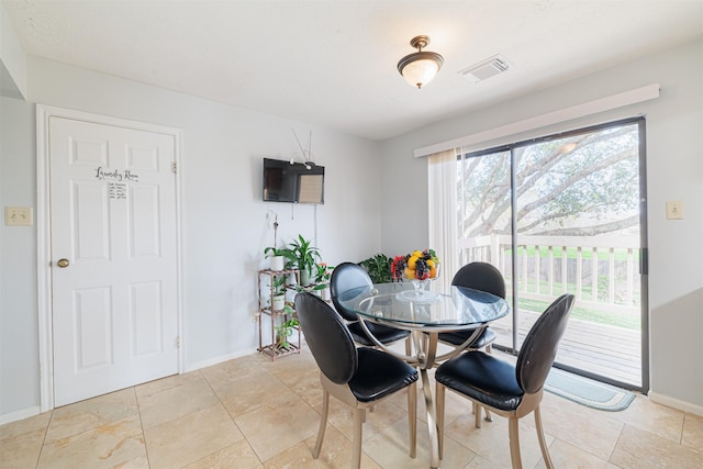 view of dining room