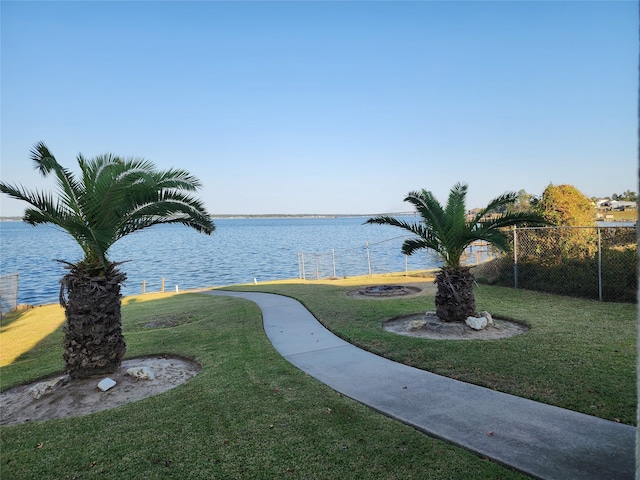 exterior space featuring a water view