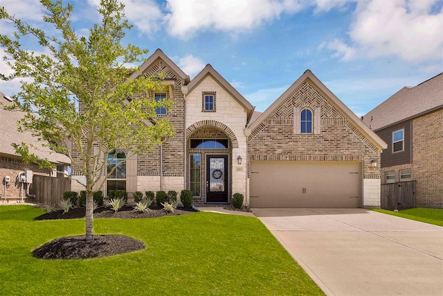 view of front of property with a front lawn