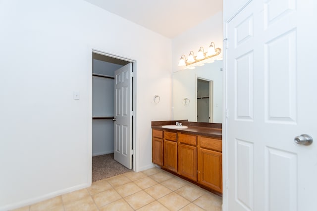 bathroom featuring vanity and tile patterned floors