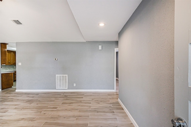 interior space with light hardwood / wood-style floors