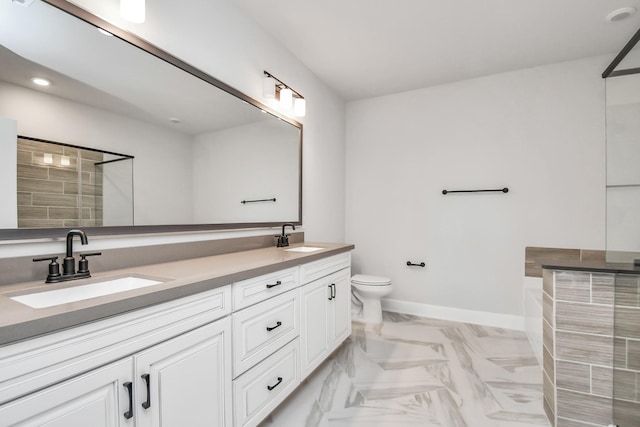 6804 Westview Dr Unit 3405, Houston, TX 77055 - full bath featuring marble finish floors, double vanity, toilet, a tub, and baseboards