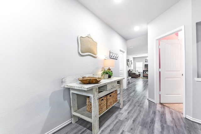 hallway featuring light hardwood / wood-style flooring