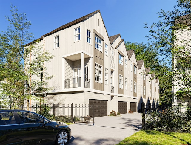 view of property featuring a garage