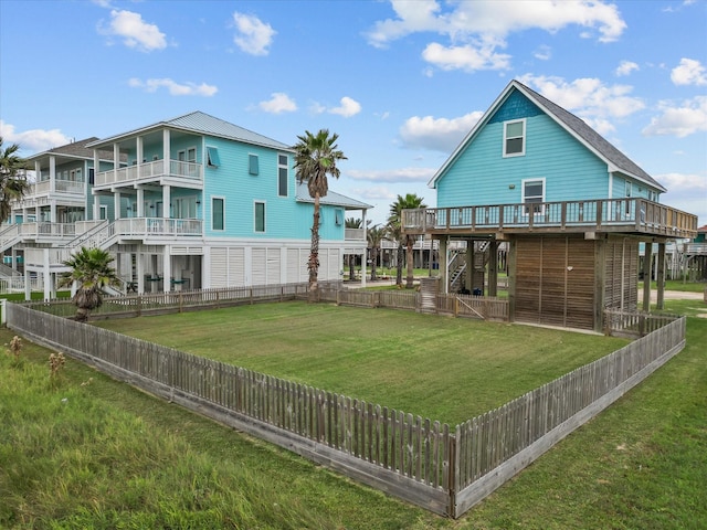 exterior space featuring a yard and a deck