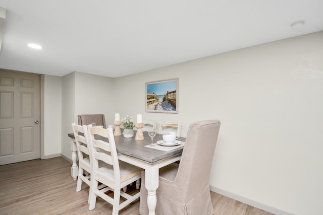 dining area featuring light hardwood / wood-style flooring