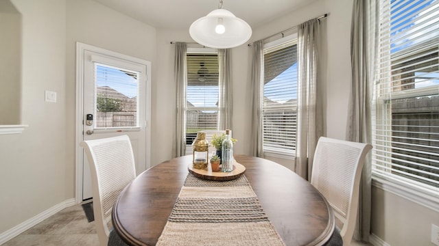 view of tiled dining area