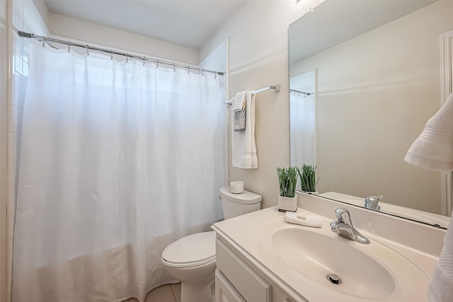 full bathroom featuring toilet, vanity, and shower / bath combination with curtain