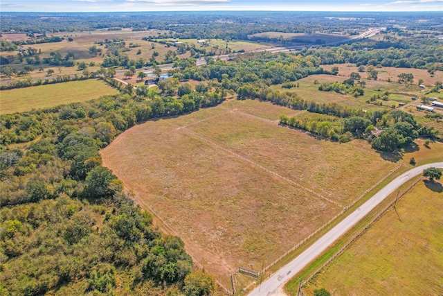 drone / aerial view featuring a rural view