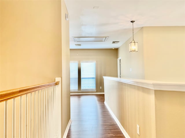 corridor with dark wood-type flooring