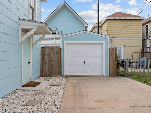 view of garage