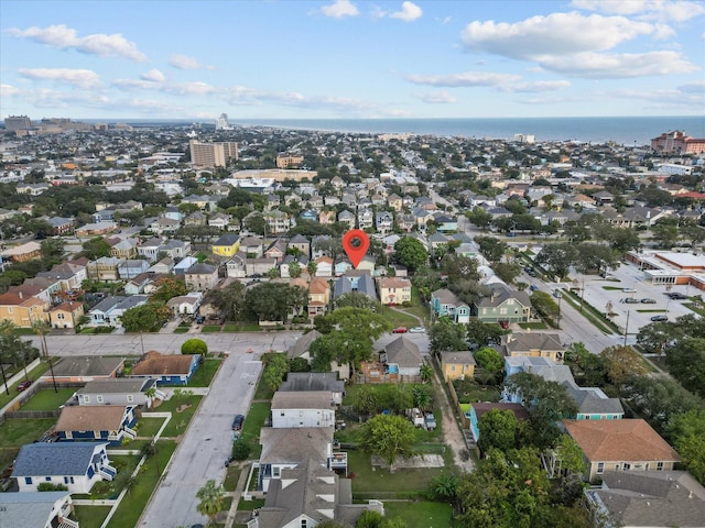 1408 26th Rear St, Galveston, TX 77550 - aerial overview of property's location featuring nearby suburban area and a nearby body of water