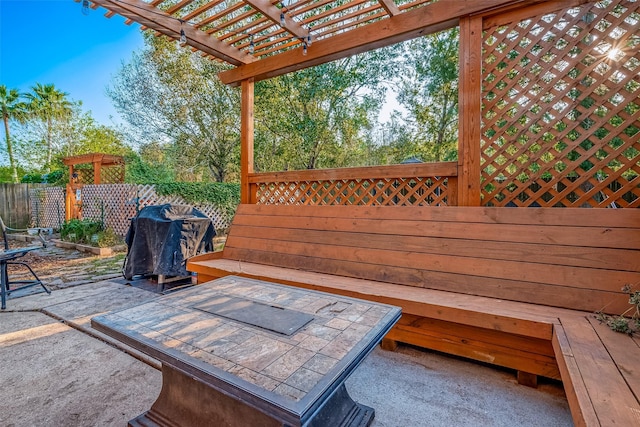 view of patio / terrace with a pergola