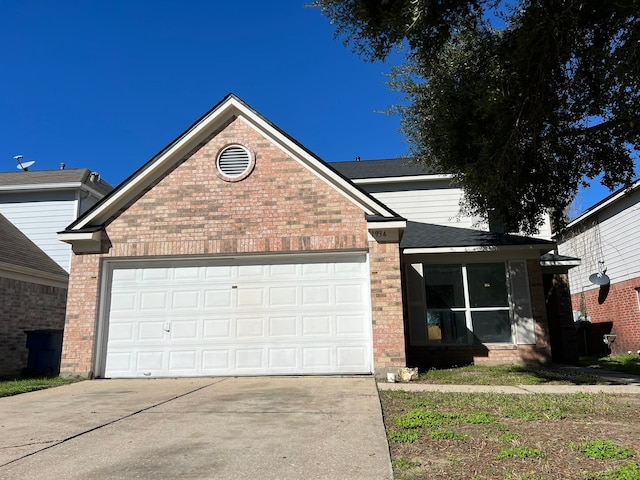 front facade with a garage