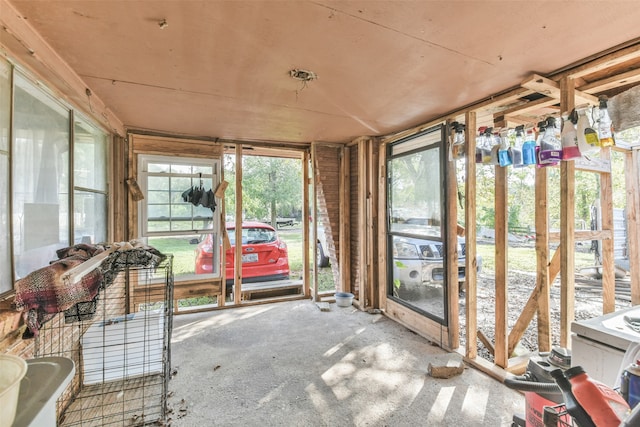 view of unfurnished sunroom