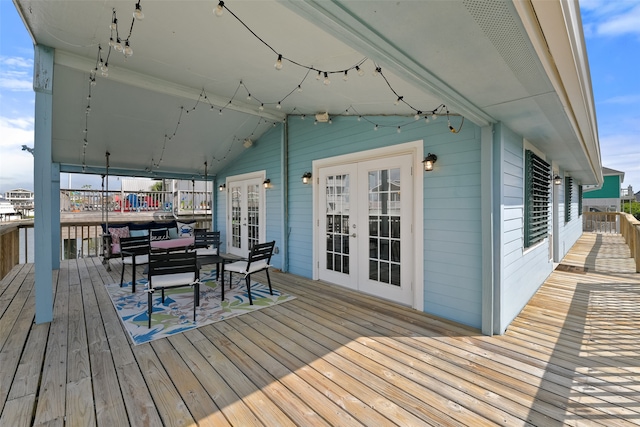 deck with french doors