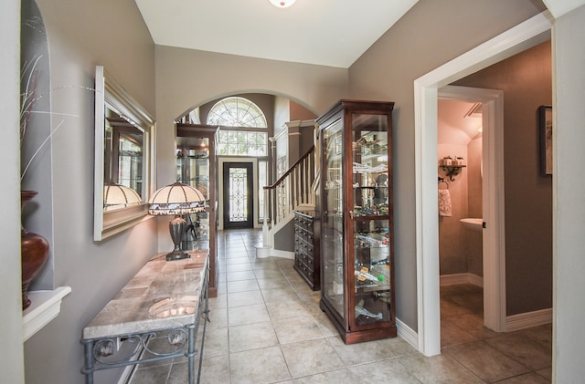 view of tiled entrance foyer