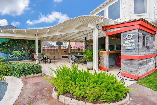 view of patio with a pergola