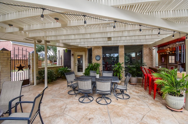 view of patio with a pergola