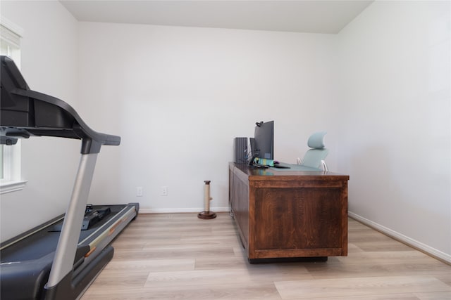 office featuring light hardwood / wood-style flooring