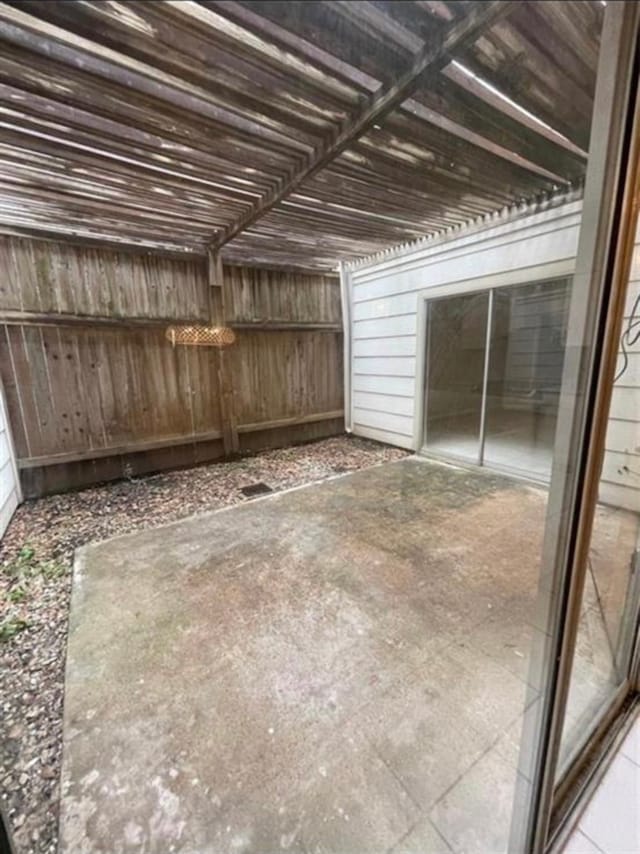 interior space featuring a pergola