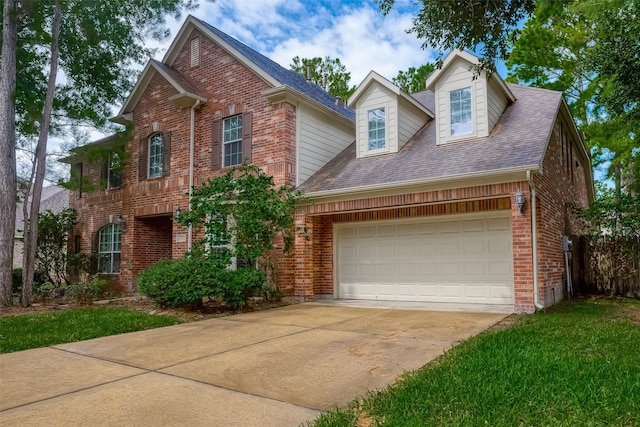 view of front of house with a garage