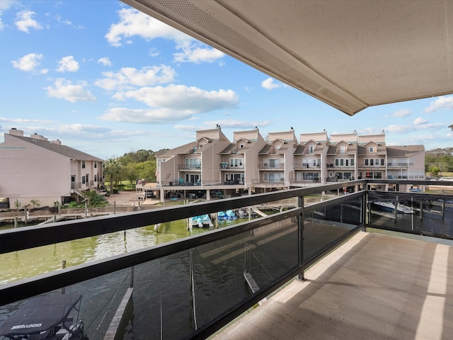 balcony with a water view