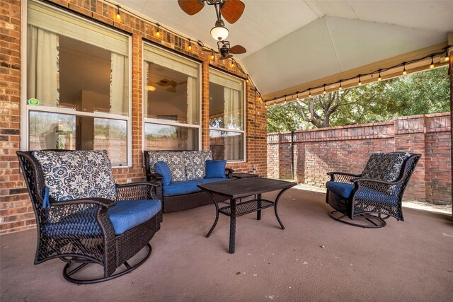 view of patio / terrace with ceiling fan