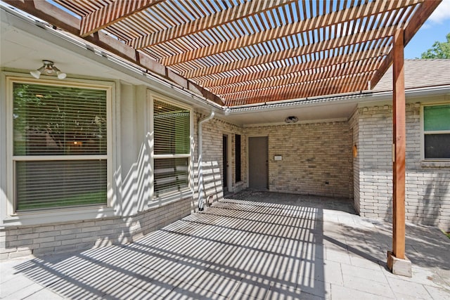 view of patio with a pergola