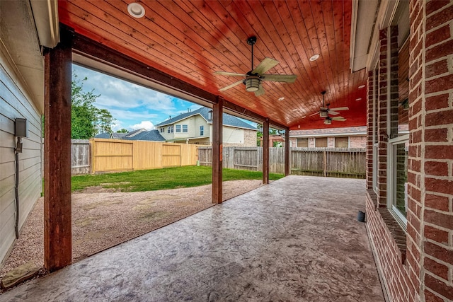 view of patio / terrace with ceiling fan